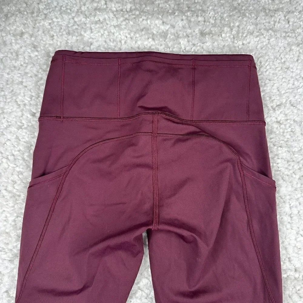 Lululemon Fast & Free Crop Cassis Red Maroon - Picture 8 of 15